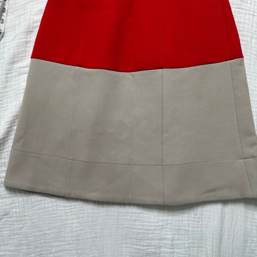 Chic Red and Tan Mini Dress - Picture 3 of 13